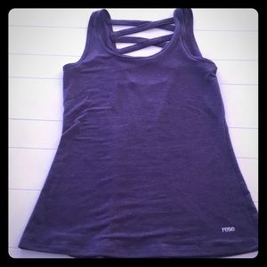 Purple Rese Yoga Tank with Criss Cross Back